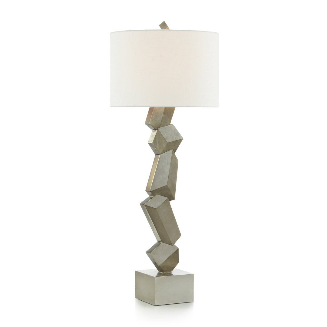 Trompe-L'Oeil Geometric Silver Buffet Lamp