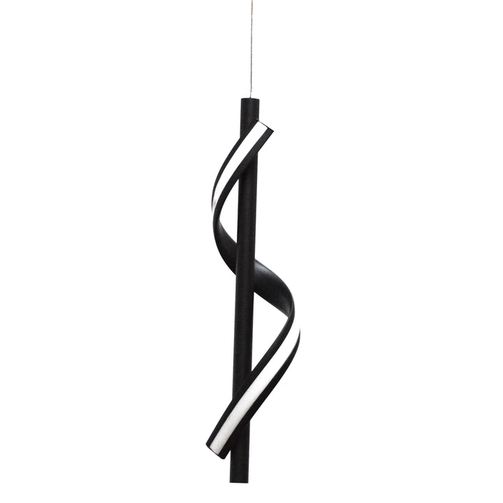 Dainolite 8W LED Pendant, Matte Black with White Silicone Diffuser