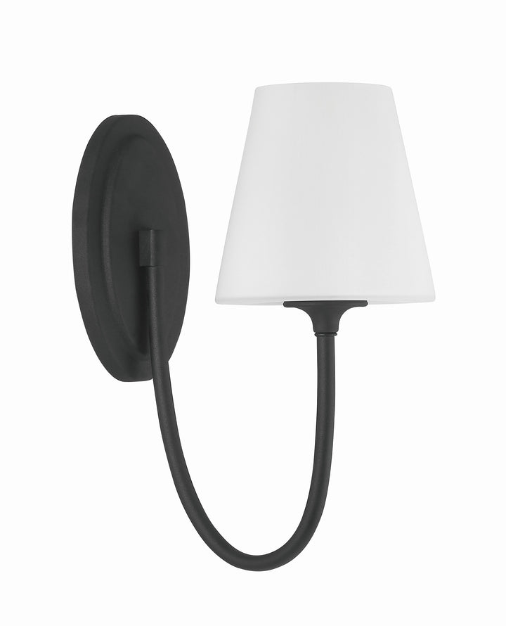 Crystorama Juno 1 Light Black Forged Sconce