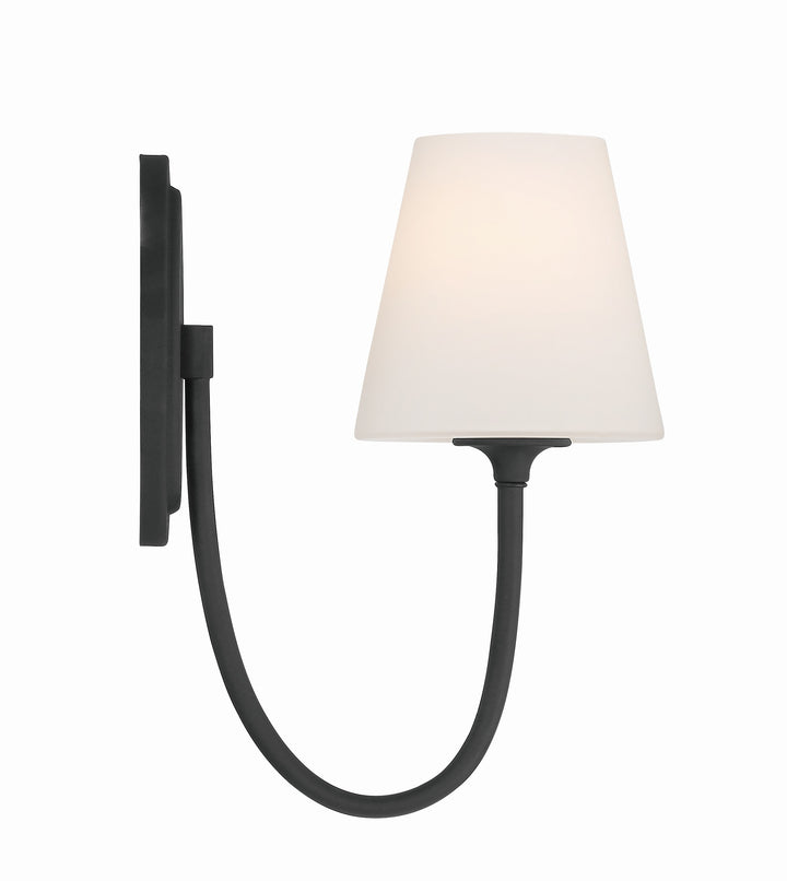 Crystorama Juno 1 Light Black Forged Sconce