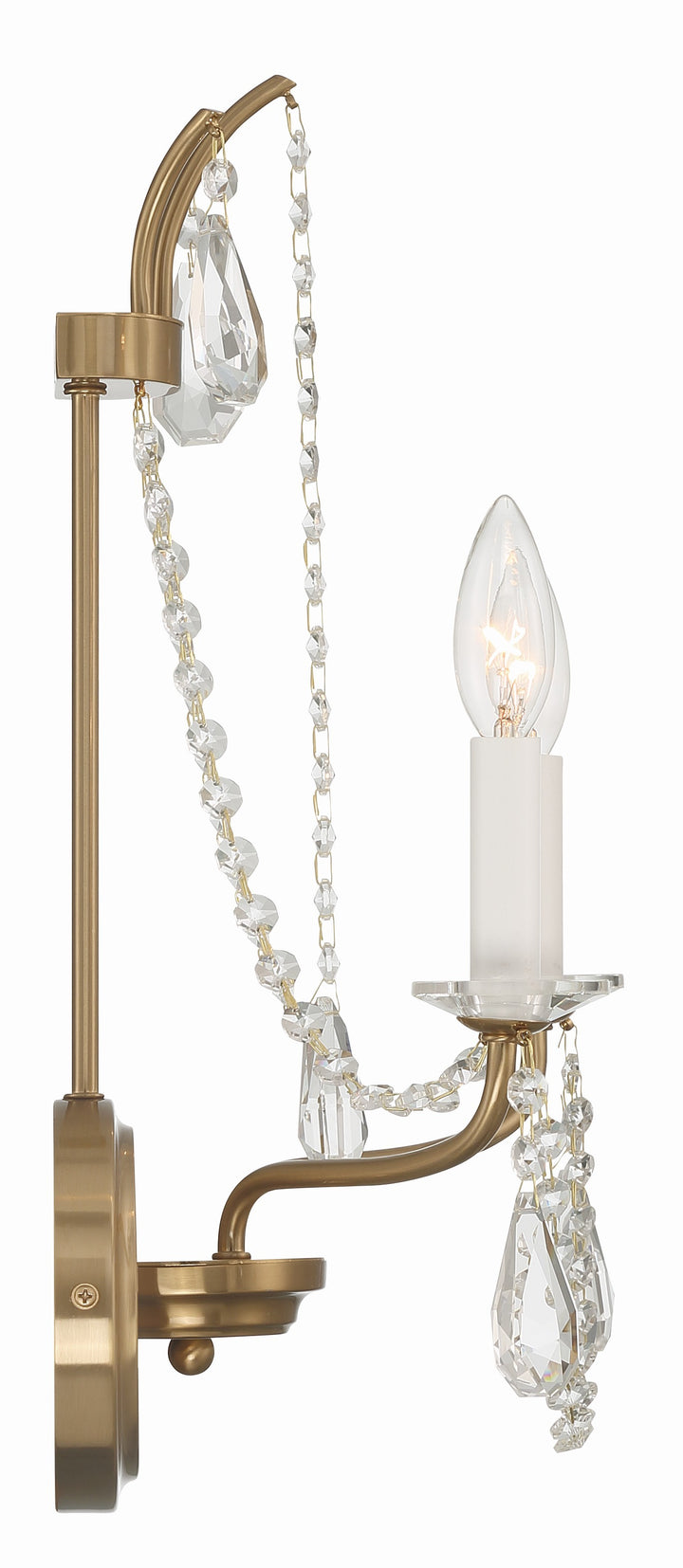 Crystorama Karrington 2 Light Aged Brass Sconce