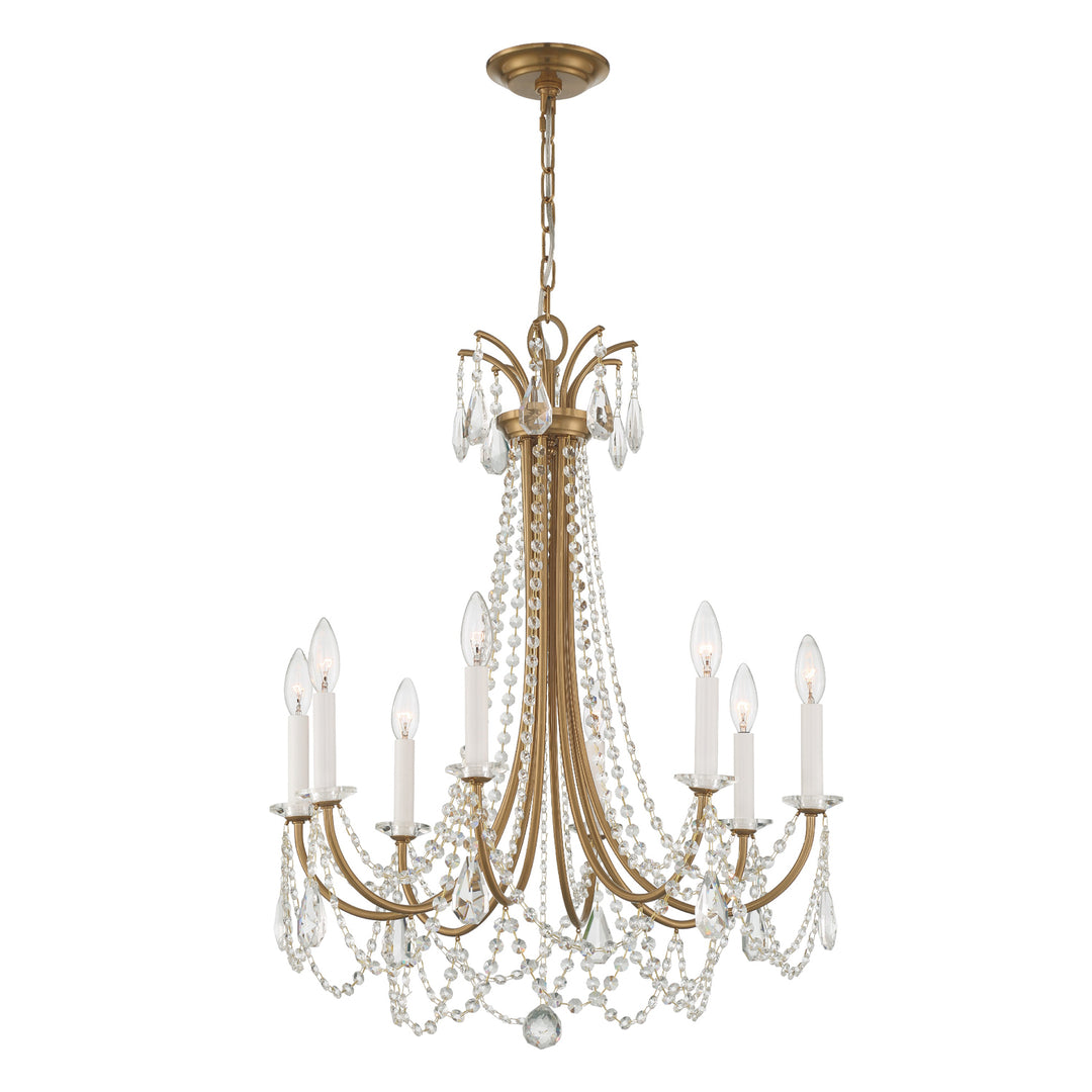 Karrington 8 Light Aged Brass Chandelier