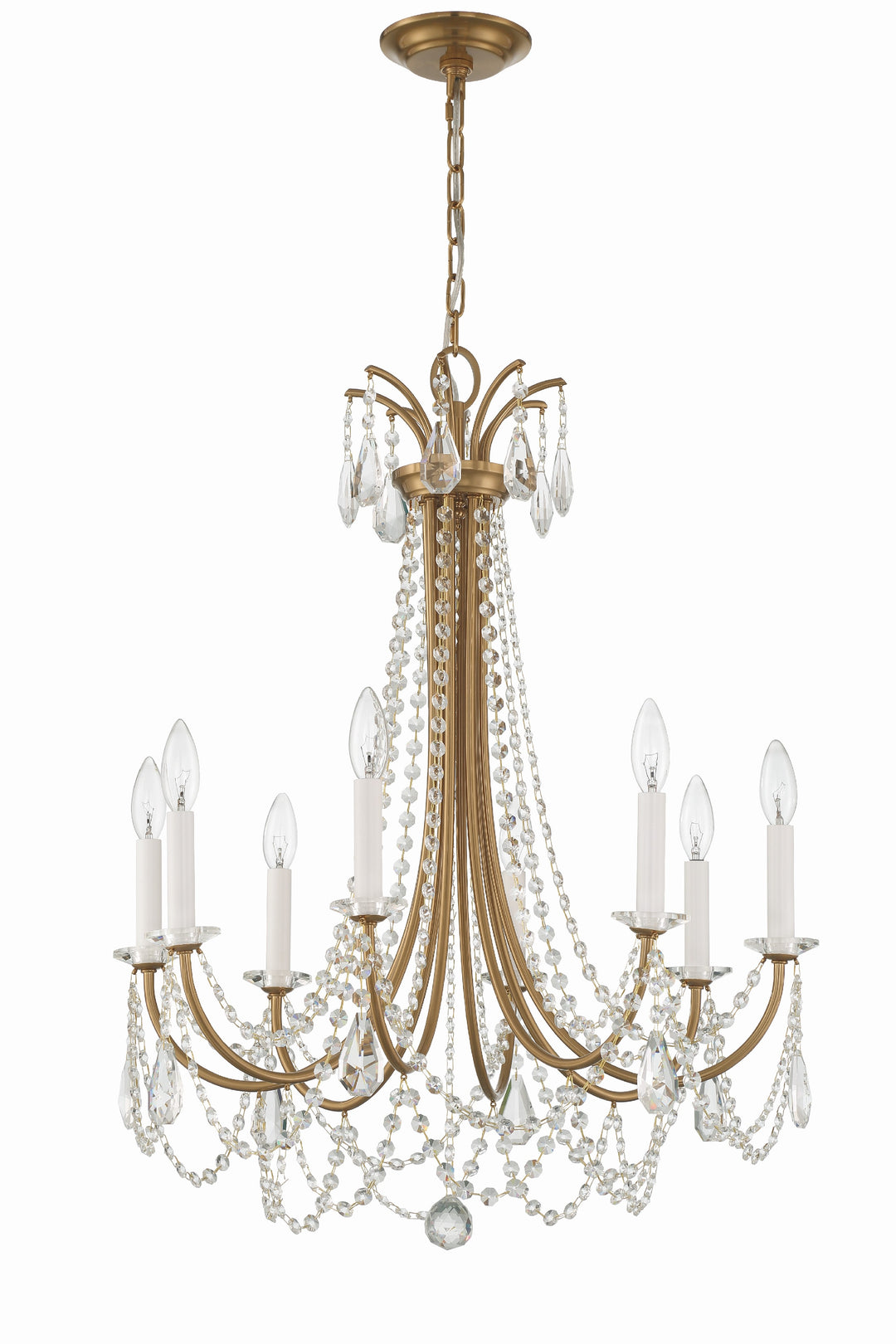 Crystorama Karrington 8 Light Aged Brass Chandelier