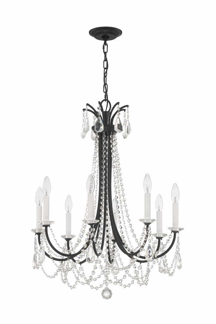 Crystorama Karrington 8 Light Aged Brass Chandelier