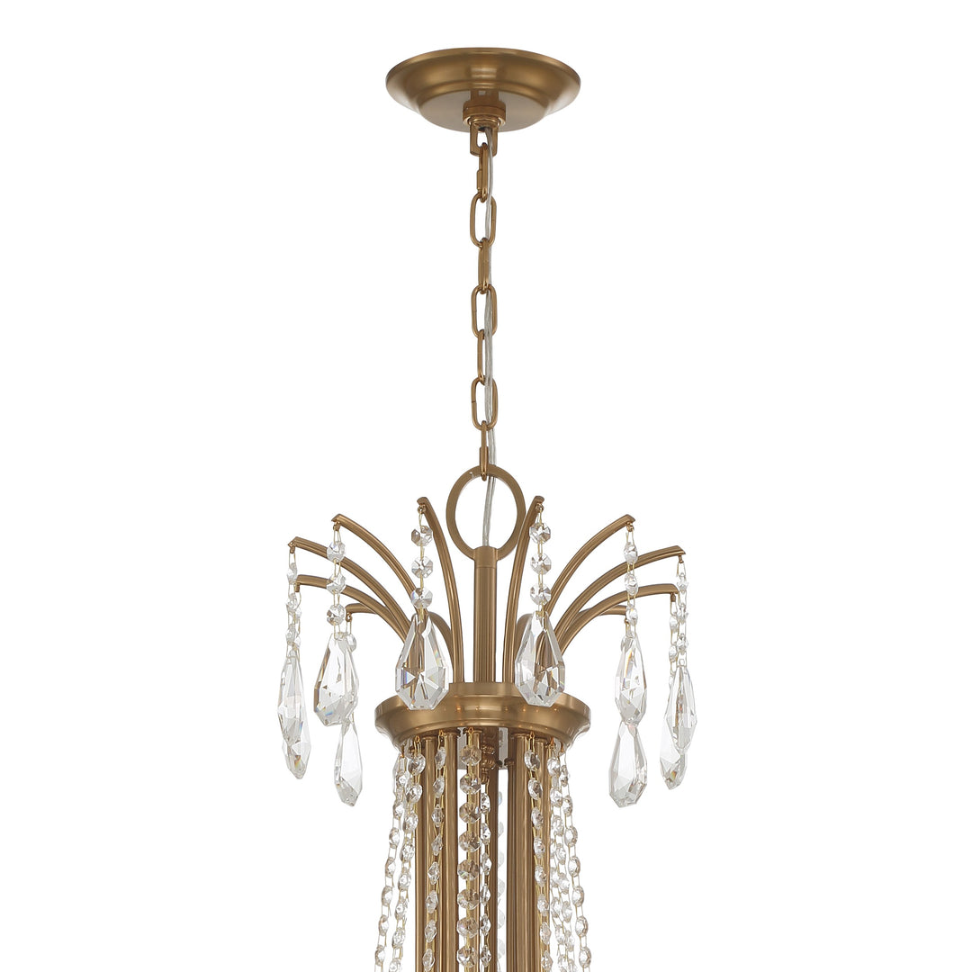 Crystorama Karrington 12 Light Aged Brass Chandelier