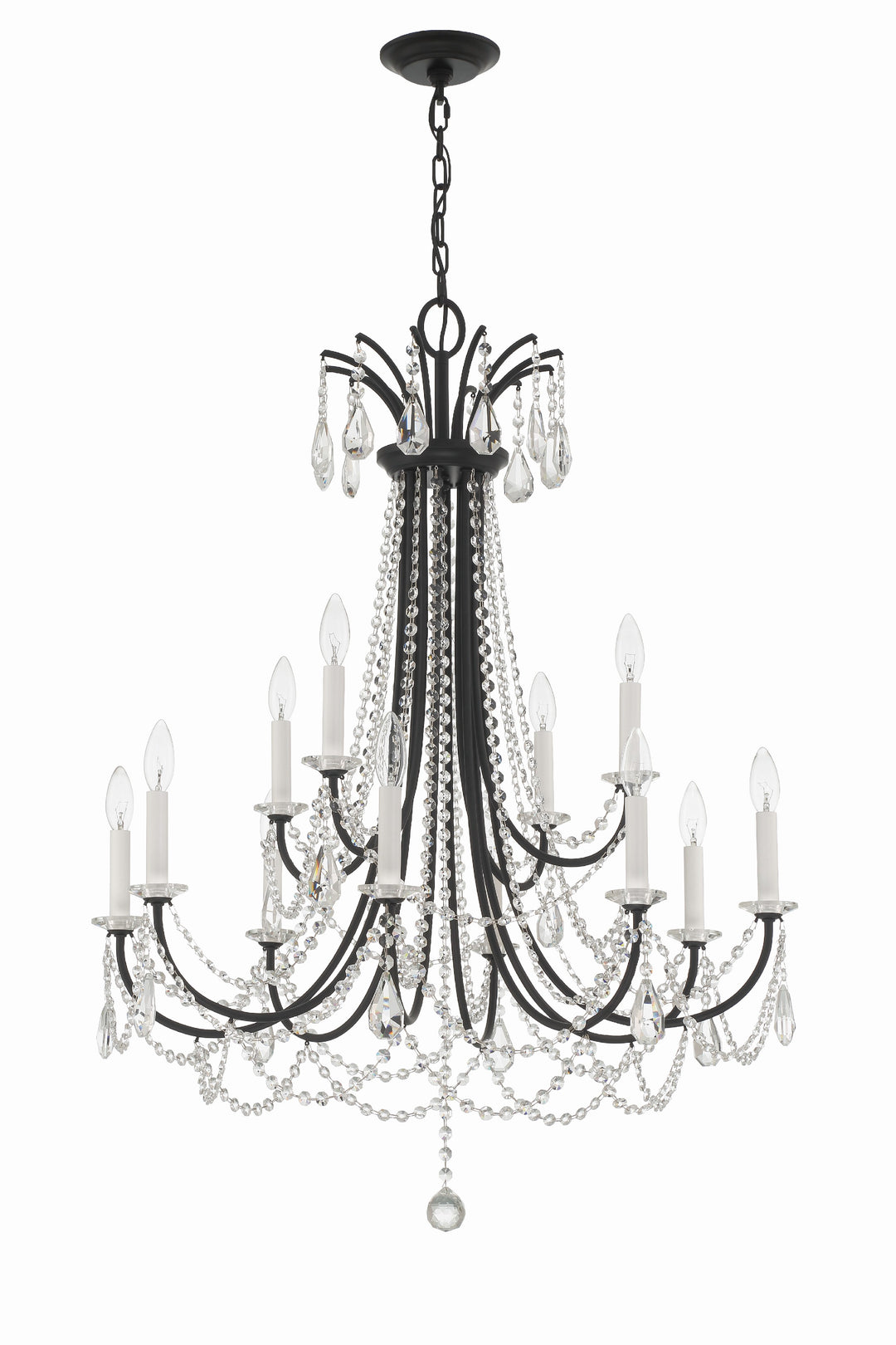 Crystorama Karrington 12 Light Aged Brass Chandelier