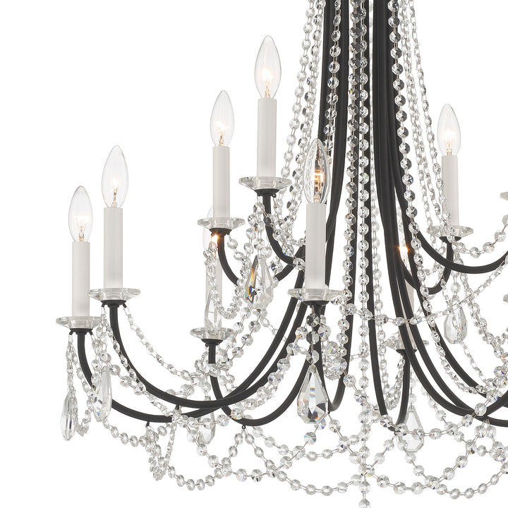 Crystorama Karrington 12 Light Aged Brass Chandelier