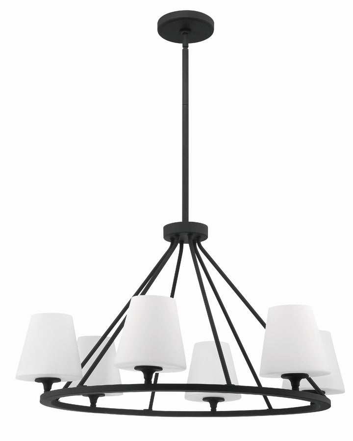 Crystorama Keenan 6 Light Black Forged Chandelier