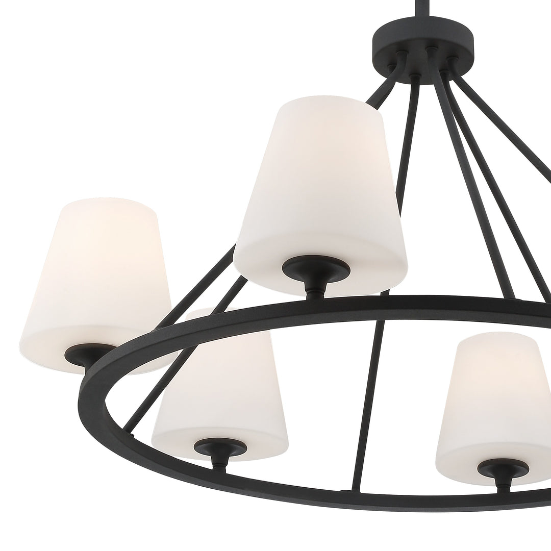 Crystorama Keenan 6 Light Black Forged Chandelier