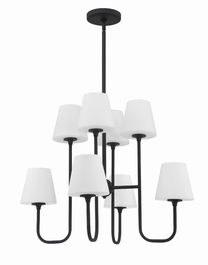 Crystorama Keenan 8 Light Black Forged Chandelier