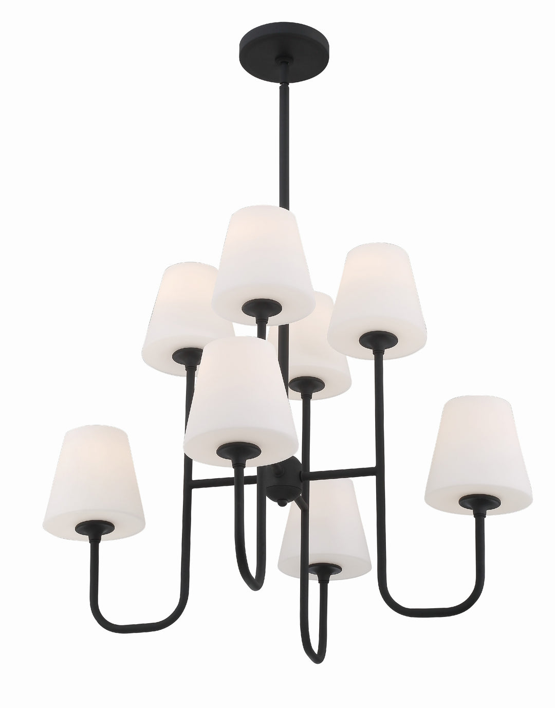 Crystorama Keenan 8 Light Black Forged Chandelier