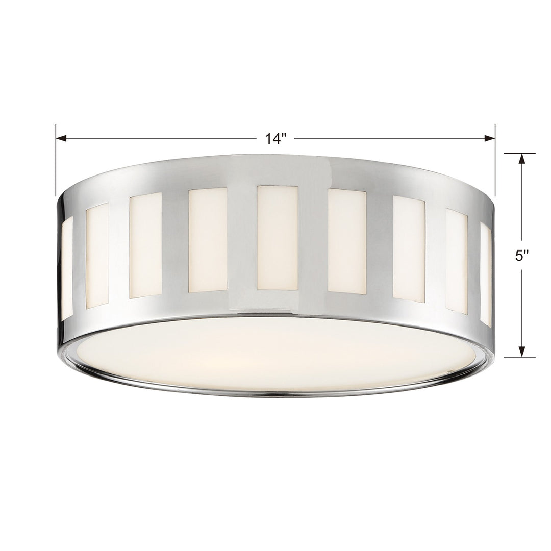 Crystorama Kendal 3 Light Black Forged Flush Mount