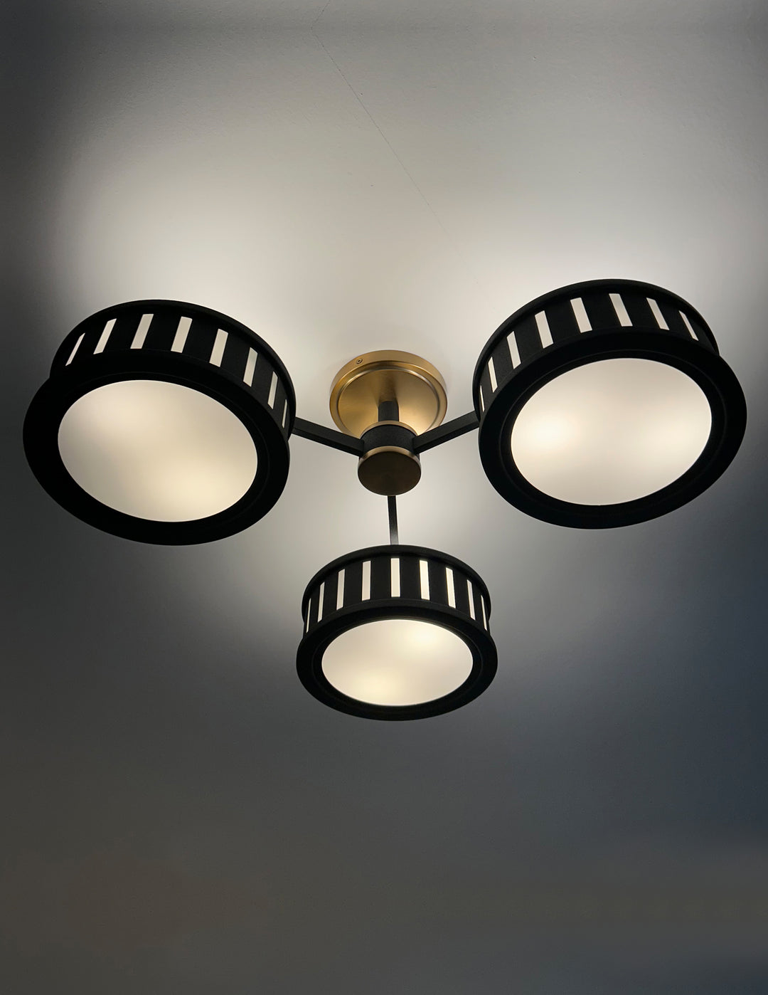 Crystorama Kendal 6 Light Vibrant Gold + Black Forged Semi Flush Mount