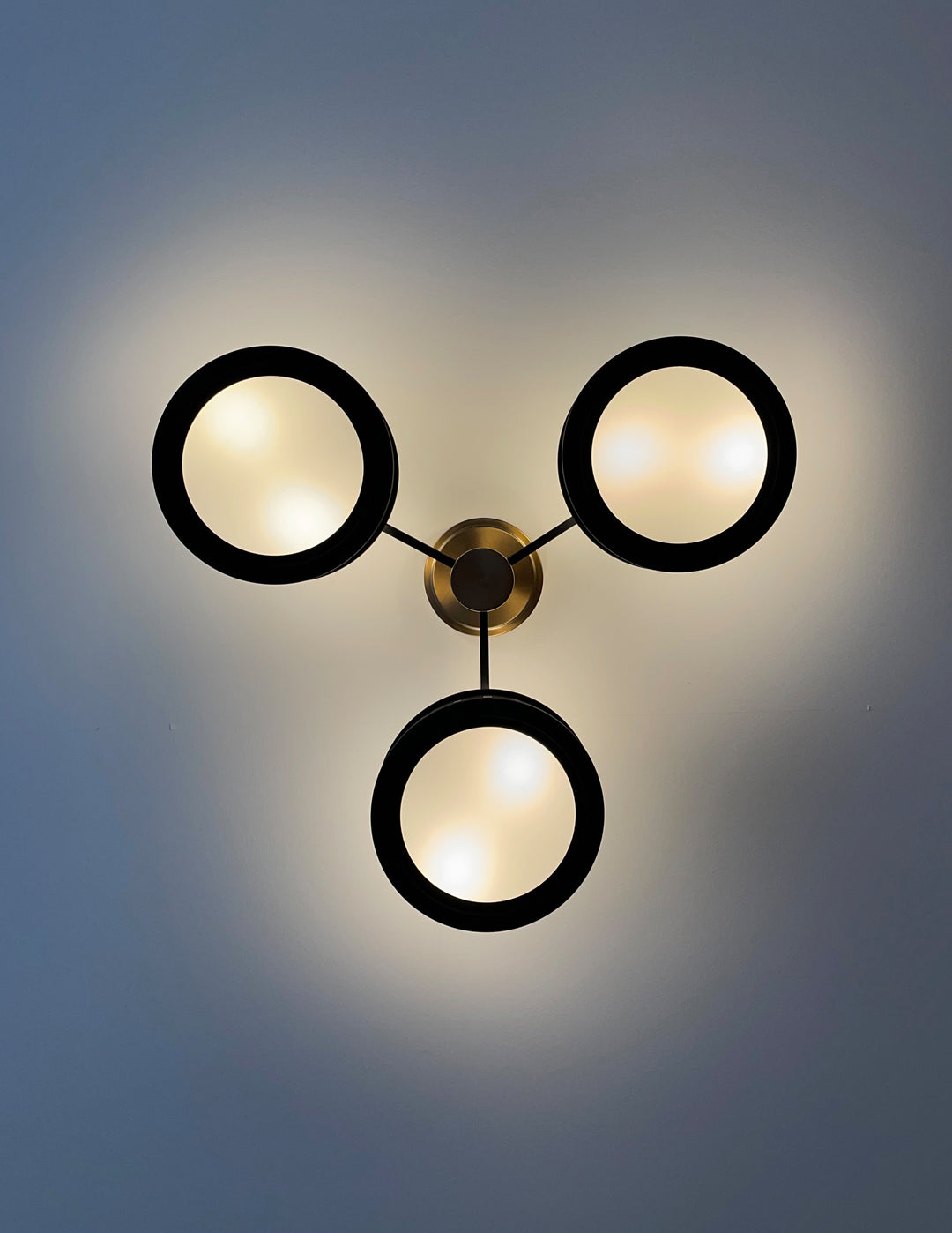 Crystorama Kendal 6 Light Vibrant Gold + Black Forged Semi Flush Mount