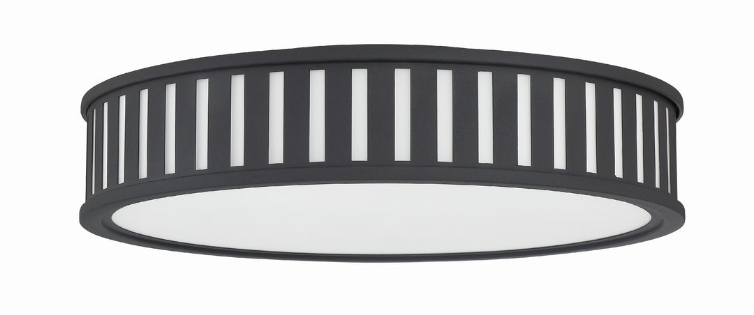 Crystorama Kendal 4 Light Black Forged Flush Mount