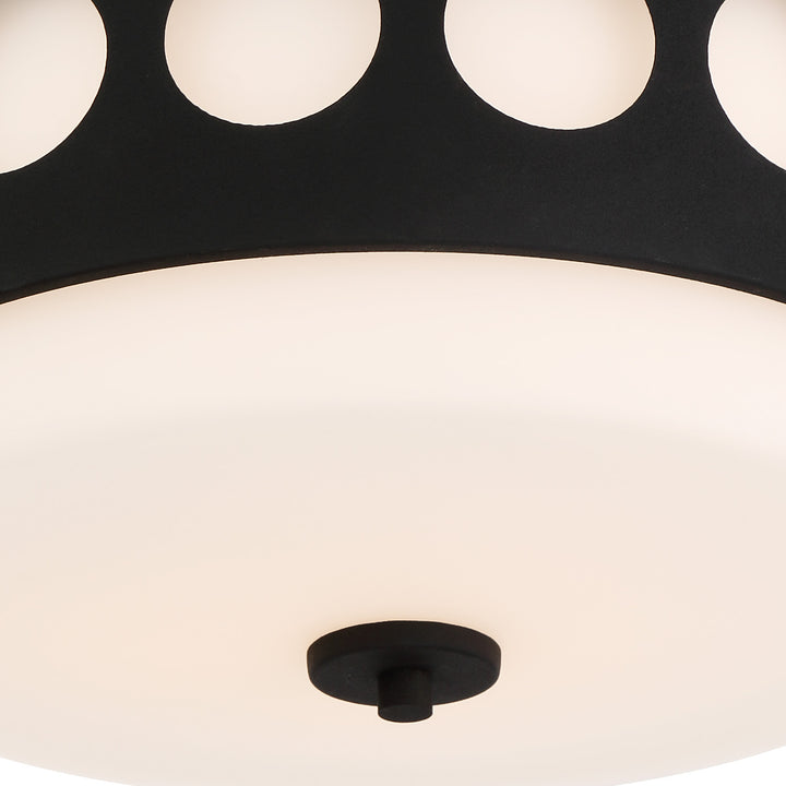 Crystorama Kirby 2 Light Black Forged Flush Mount