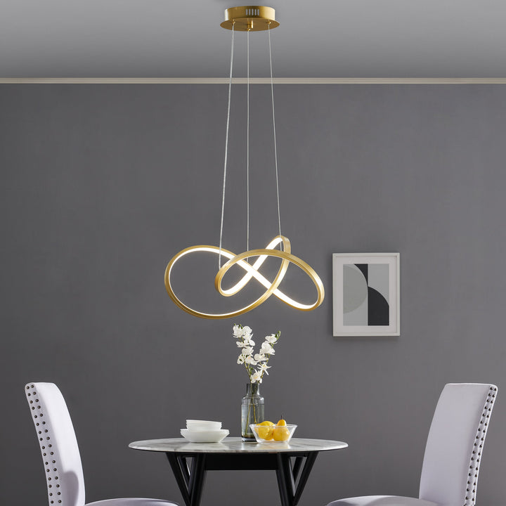 Knotted LED Dimmable Chandelier // Sandy Gold