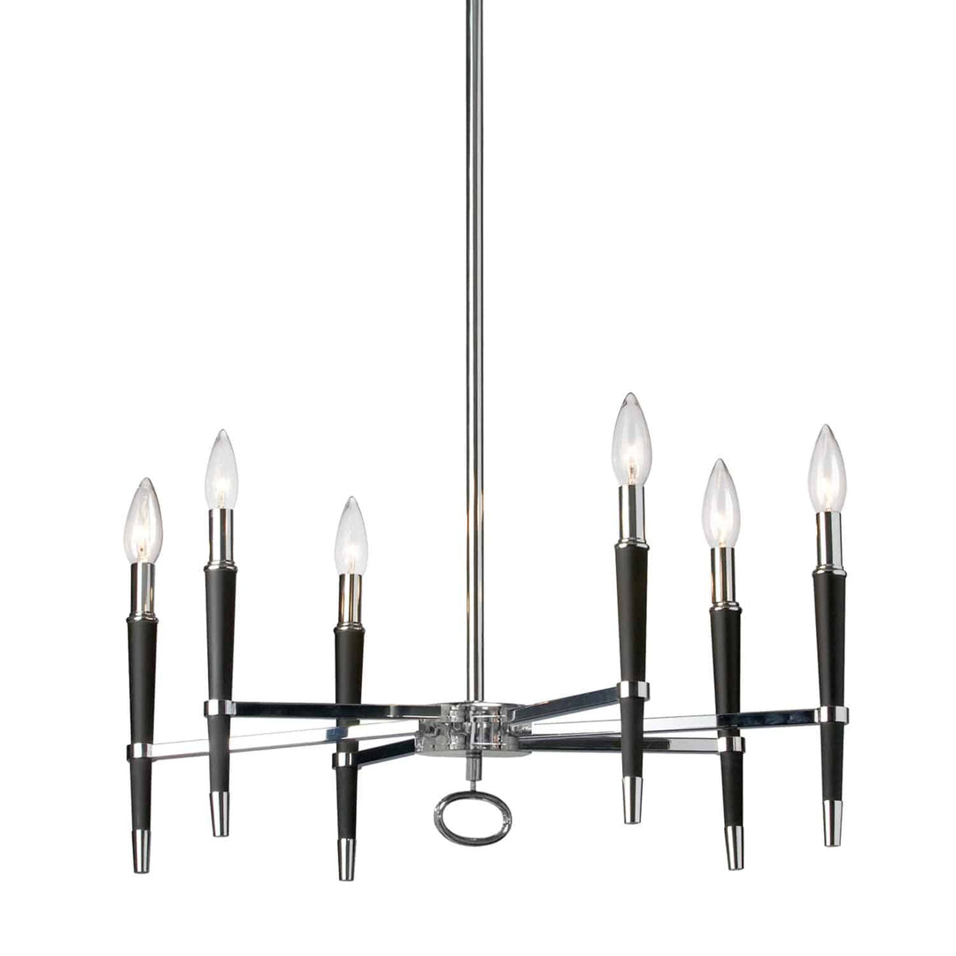 Dainolite 6 Light Incandescent Chandelier, Polished Chrome Finish