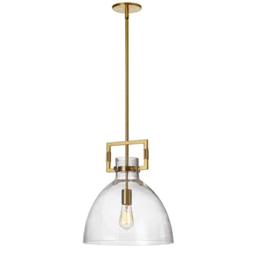 Dainolite 1 Light Incandescent Aged Brass Pendant