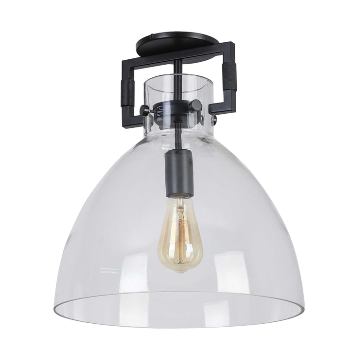 Dainolite 1 Light Incandescent Liberty Semi-Flush Mount w/ Clear Glass