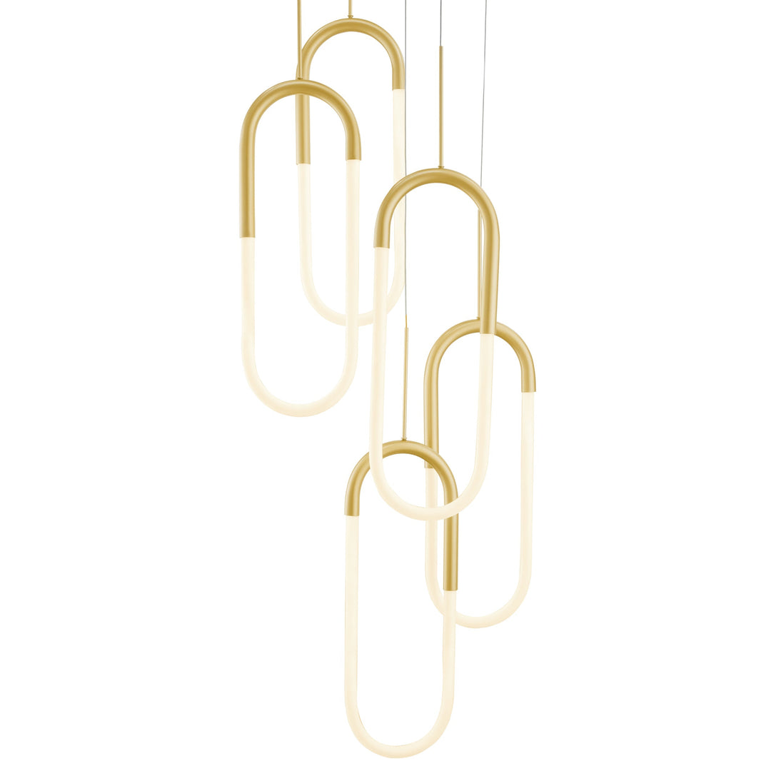 LED Five Clips Chandelier // Sandy Gold