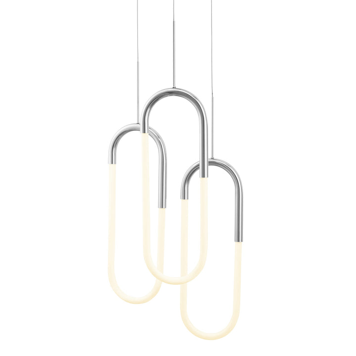 LED Three Clips Chandelier // Chrome