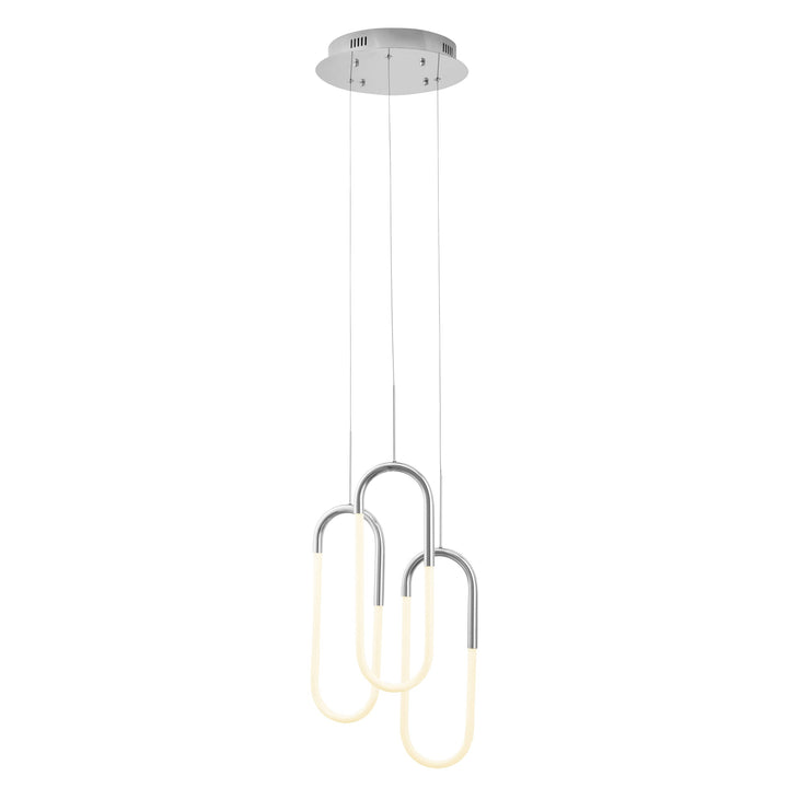 LED Three Clips Chandelier // Chrome