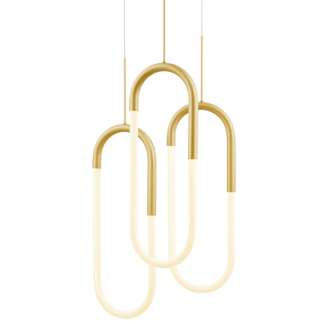 LED Three Clips Chandelier // Sandy Gold