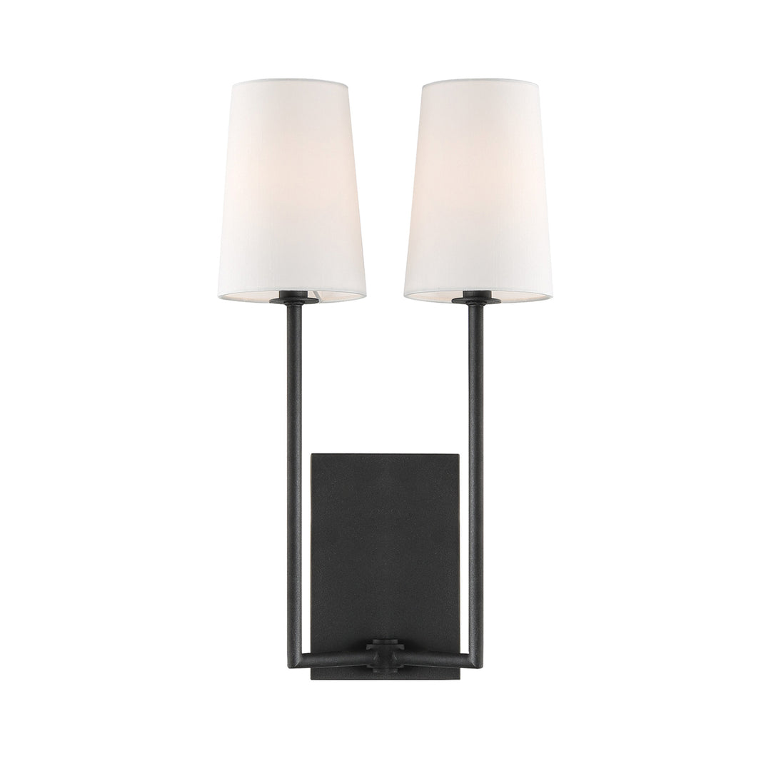 Lena 2 Light Black Forged Sconce