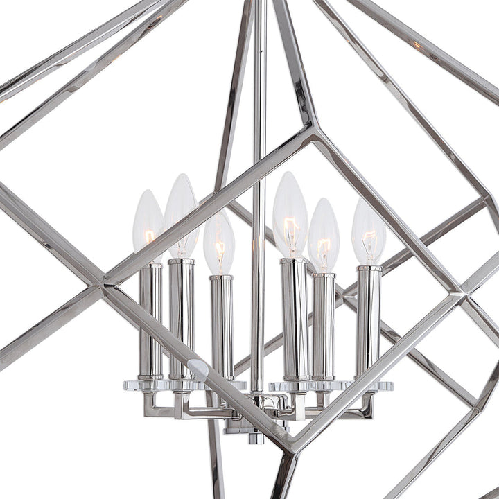 Euclid 6 Light Nickel Cube Pendant