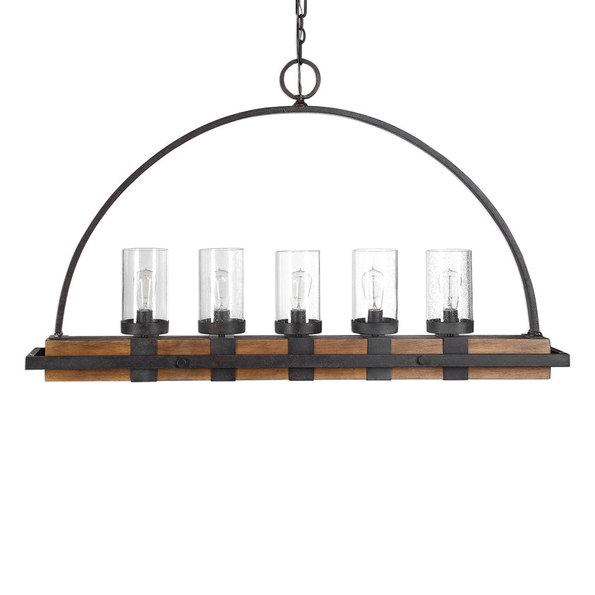 Atwood 5 Light Rustic Linear Chandelier