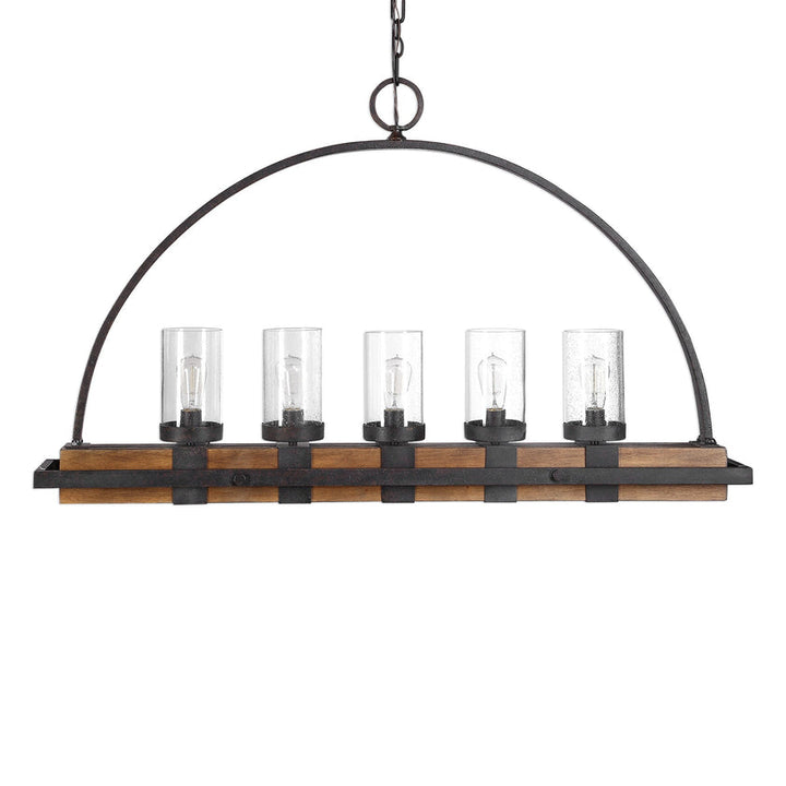 Atwood 5 Light Rustic Linear Chandelier