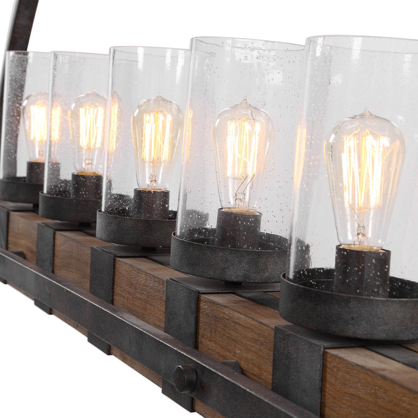 Atwood 5 Light Rustic Linear Chandelier