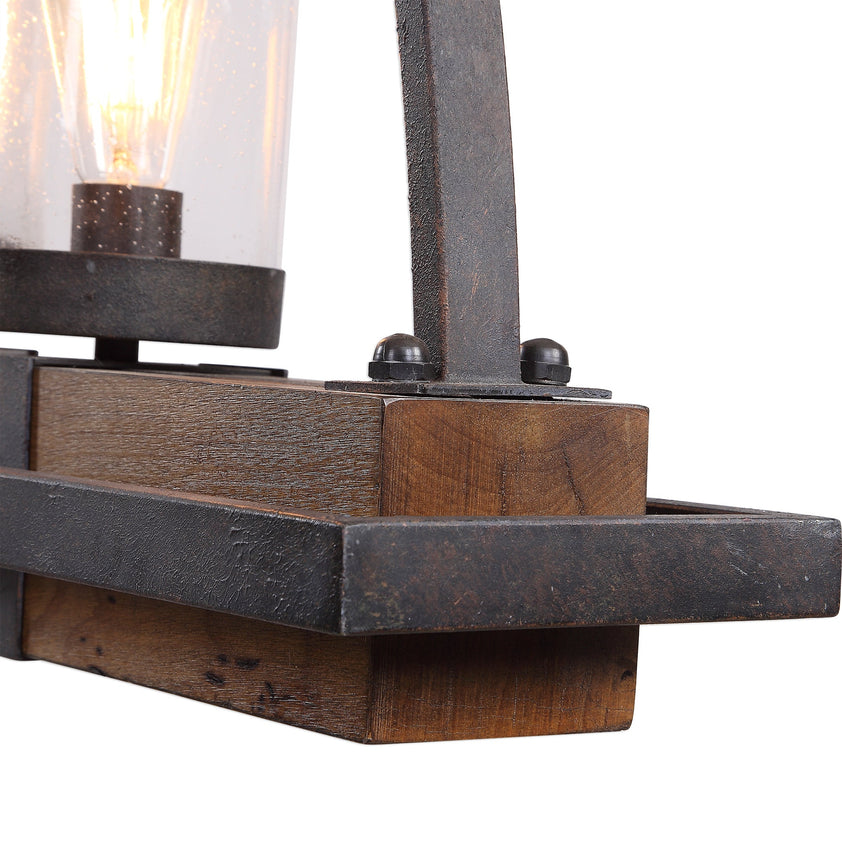 Atwood 5 Light Rustic Linear Chandelier