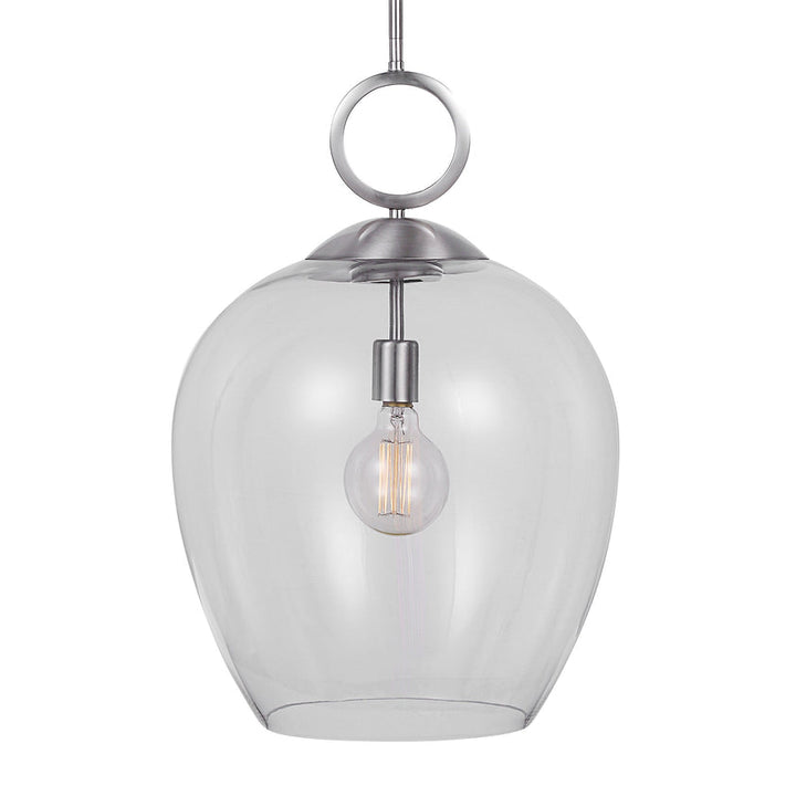 Calix Nickel 1 Light Glass Pendant