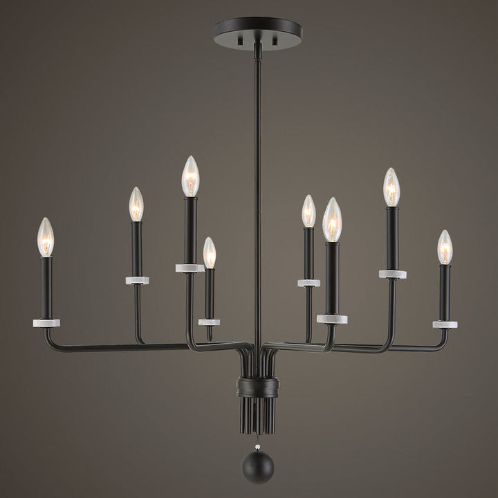 Ebony Elegance 8 Light Chandelier