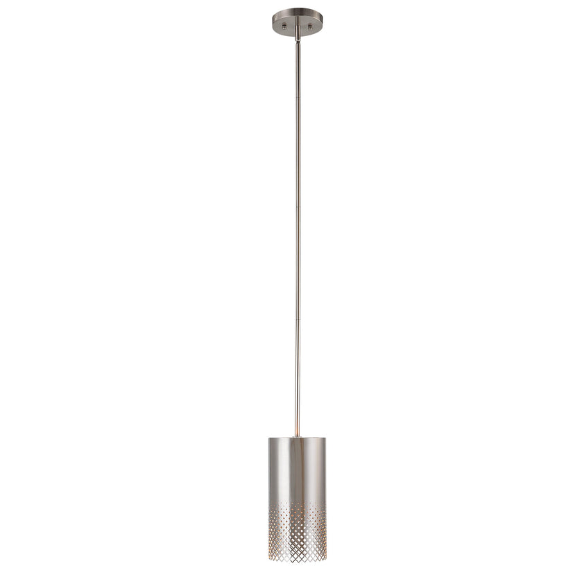 Manheim 1 Light Nickel Cylinder Pendant