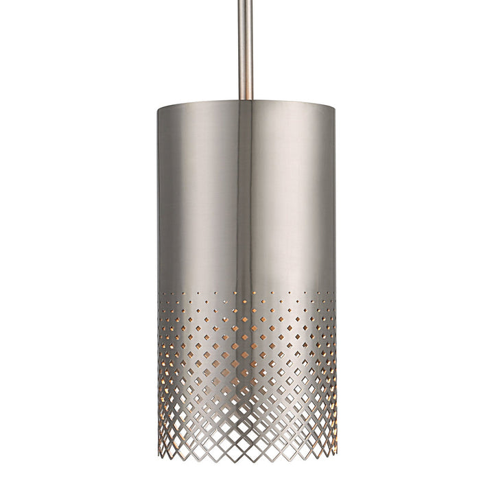 Manheim 1 Light Nickel Cylinder Pendant