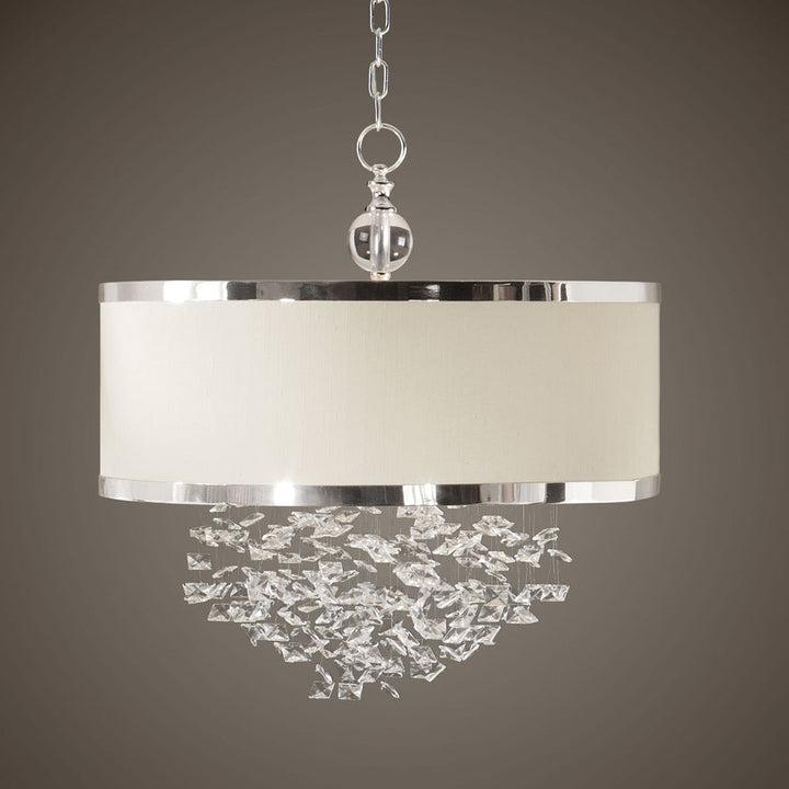 Fascination 3 Light Silken Drum Pendant