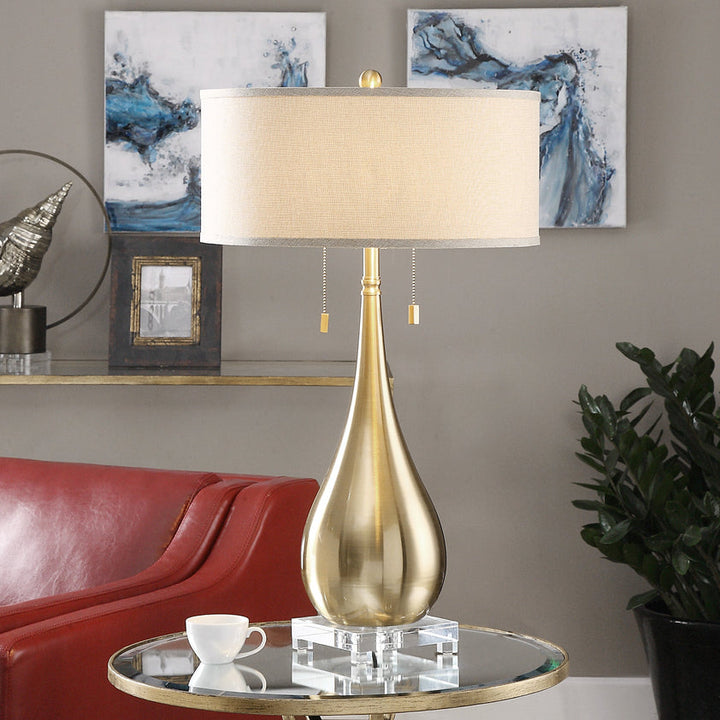 Lagrima Brushed Brass Lamp