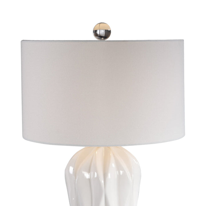 Malena Glossy White Table Lamp