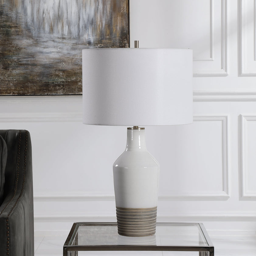 Dakota White Crackle Table Lamp