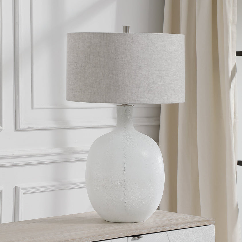 Whiteout Mottled Glass Table Lamp