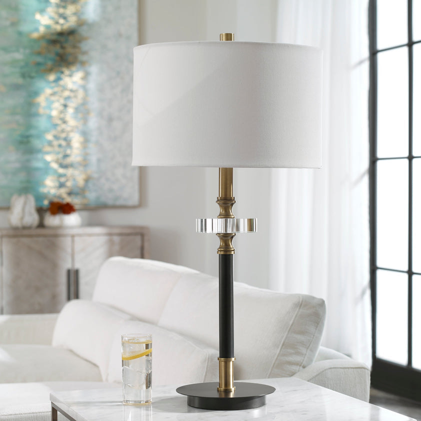 Maud Aged Black Table Lamp