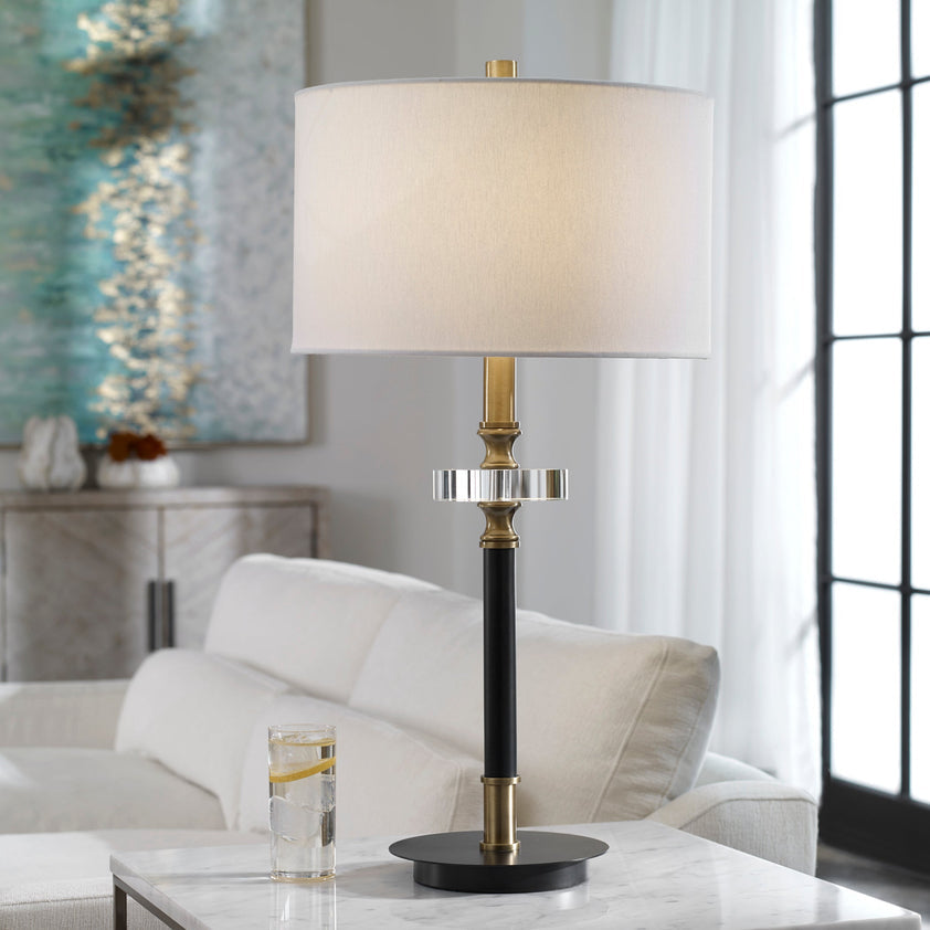 Maud Aged Black Table Lamp