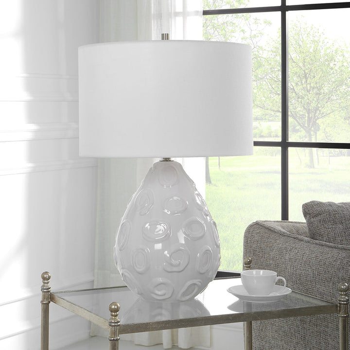 Loop White Glaze Table Lamp