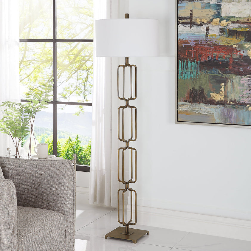 Link Brushed Gold Floor Lamp