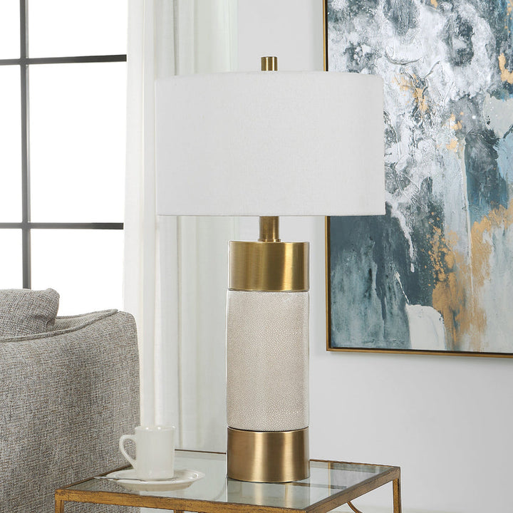 Adelia Ivory and Brass Table Lamp