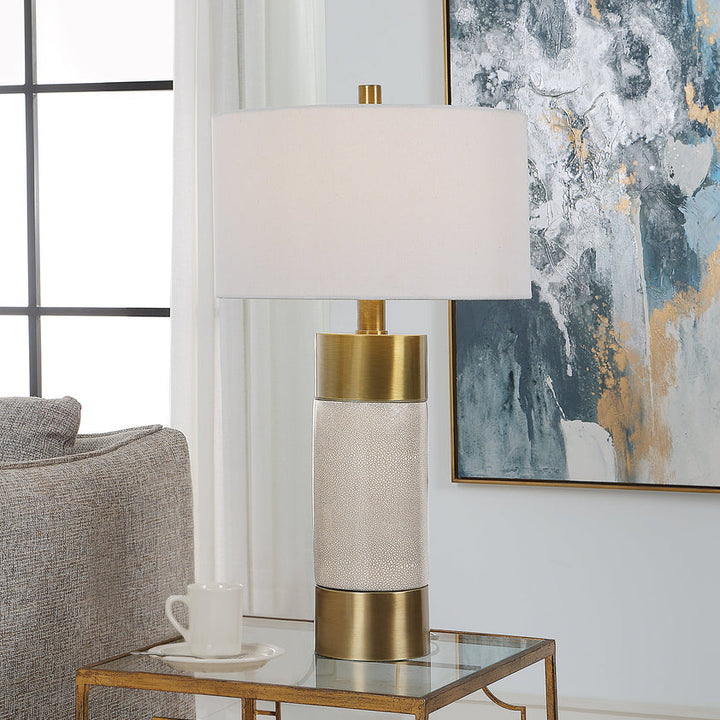 Adelia Ivory and Brass Table Lamp