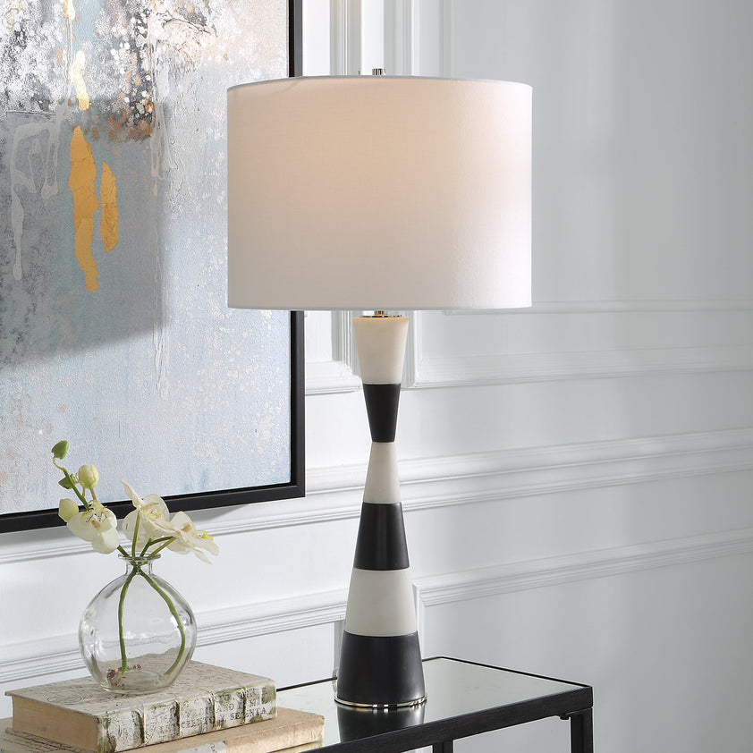 Bandeau Banded Stone Table Lamp